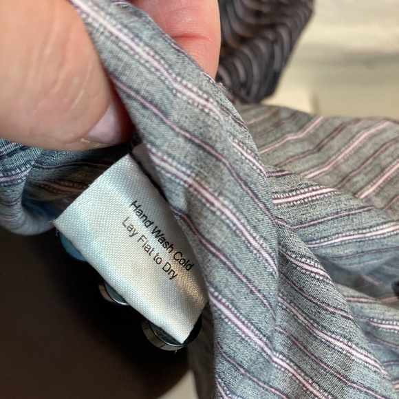 Pronto Uomo Blue Label Shirt Casual Button Down with Striped Design Blue Mix - Picture 9 of 13